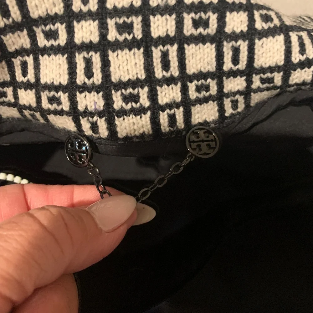Tory Burch Black/Ivory Down Jacket sz 6